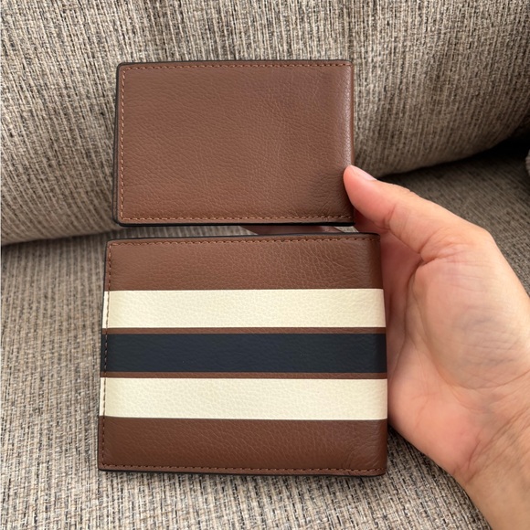 Coach Brown and Cream Stripe Wallet Set - Picture 2 of 5